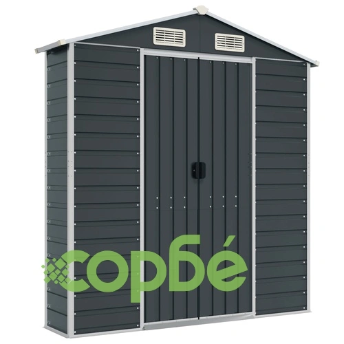 Градинска барака антрацит 191x470x198 см поцинкована стомана ➤ топ цена ➤ sorbe.bg