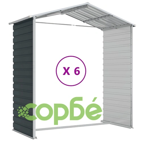 Градинска барака антрацит 191x555x198 см поцинкована стомана ➤ топ цена ➤ sorbe.bg
