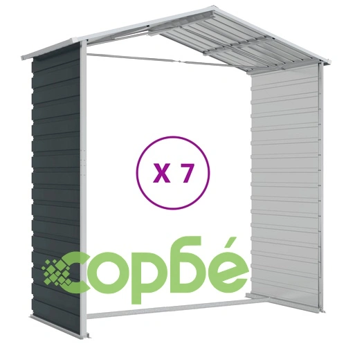 Градинска барака антрацит 191x640x198 см поцинкована стомана ➤ топ цена ➤ sorbe.bg
