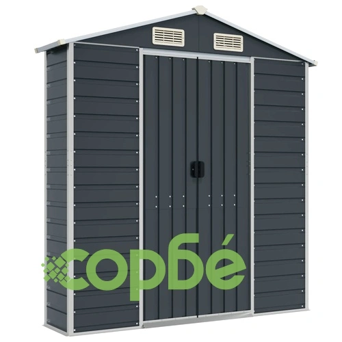 Градинска барака антрацит 191x810x198 см поцинкована стомана ➤ топ цена ➤ sorbe.bg