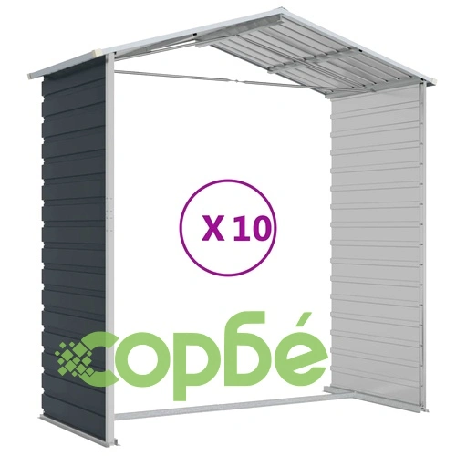 Градинска барака антрацит 191x895x198 см поцинкована стомана ➤ топ цена ➤ sorbe.bg