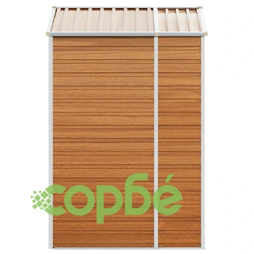 Градински навес светлокафяв 191x130x198 см поцинкована стомана ➤ топ цена ➤ sorbe.bg