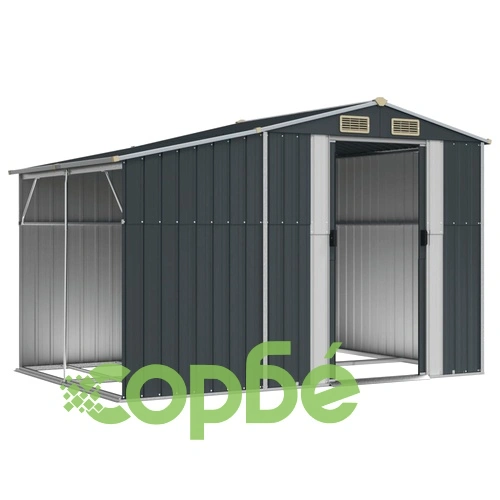 Градинска барака антрацит 277x192,5x179 см поцинкована стомана ➤ топ цена ➤ sorbe.bg