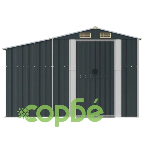 Градинска барака антрацит 277x192,5x179 см поцинкована стомана ➤ топ цена ➤ sorbe.bg