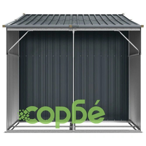 Градинска барака антрацит 277x192,5x179 см поцинкована стомана ➤ топ цена ➤ sorbe.bg