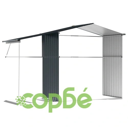 Градинска барака антрацит 277x192,5x179 см поцинкована стомана ➤ топ цена ➤ sorbe.bg