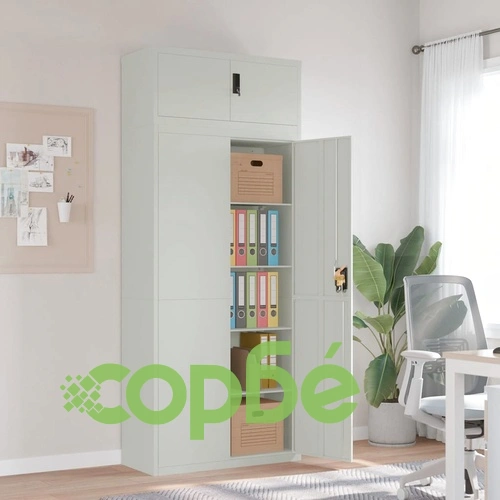 Шкаф за папки светлосив 90x40x220 см стомана ➤ топ цена ➤ sorbe.bg