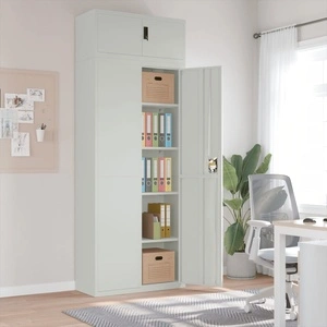 Шкаф за папки светлосив 90x40x240 см стомана