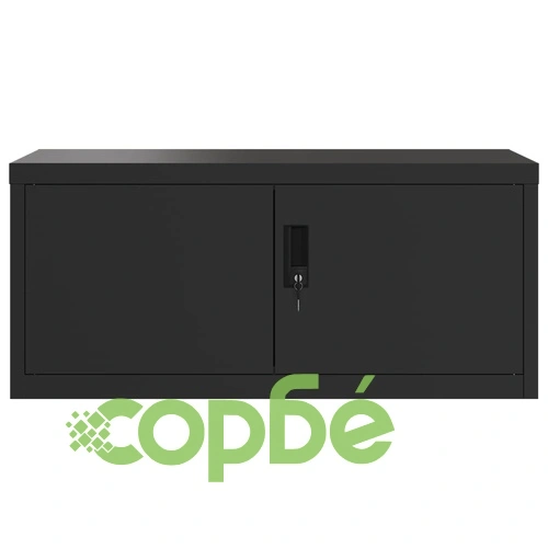 Шкаф за папки черен 90x40x110 см стомана ➤ топ цена ➤ sorbe.bg