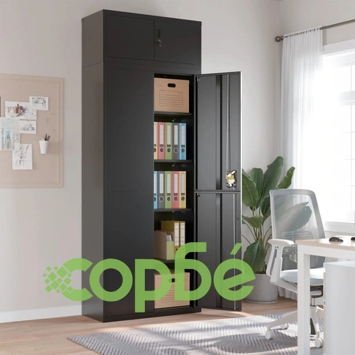 Шкаф за папки черен 90x40x240 см стомана на топ цена от sorbe.bg Шкаф за папки черен 90x40x240 см стомана ➤ топ цена ➤ sorbe.bg