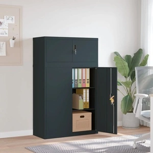Шкаф за папки антрацит 90x40x145 см стомана