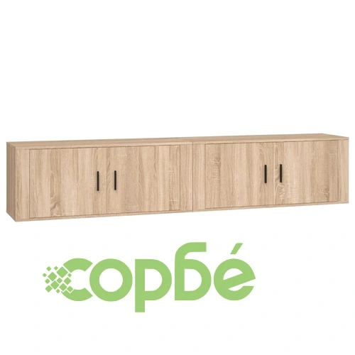 ТВ шкафове за стенен монтаж, 2 бр, сонома дъб, 100x34,5x40 см ➤ топ цена ➤ sorbe.bg