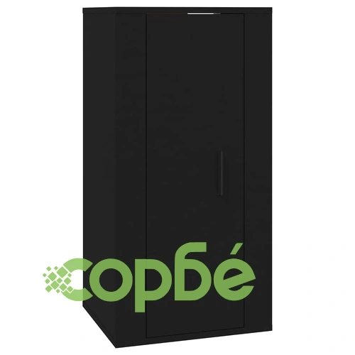 Комплект ТВ шкафове от 3 части, черен, инженерно дърво ➤ топ цена ➤ sorbe.bg