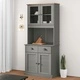 Висок шкаф VIGO, сив, 78x40x175 см, бор масив