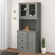 Висок шкаф VIGO, сив, 78x40x175 см, бор масив