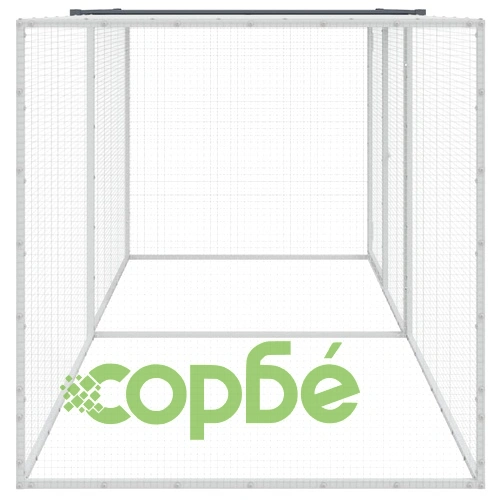 Клетка за пилета с покрив антрацит 203x98x90 см стомана ➤ топ цена ➤ sorbe.bg