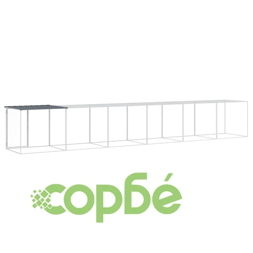 Клетка за пилета с покрив антрацит 603x98x90 см стомана ➤ топ цена ➤ sorbe.bg