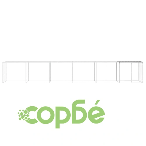 Клетка за пилета с покрив светлосива 603x98x90 см стомана ➤ топ цена ➤ sorbe.bg