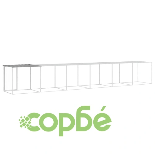 Клетка за пилета с покрив светлосива 603x98x90 см стомана ➤ топ цена ➤ sorbe.bg