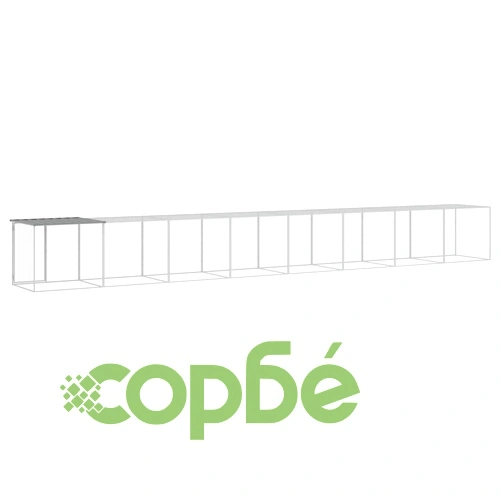 Клетка за пилета с покрив светлосива 803x98x90 см стомана ➤ топ цена ➤ sorbe.bg