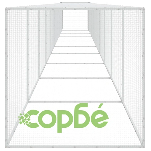 Клетка за пилета с покрив светлосива 1003x98x90 см стомана ➤ топ цена ➤ sorbe.bg