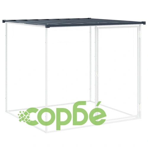 Клетка за пилета с покрив антрацит 403x98x90 см стомана ➤ топ цена ➤ sorbe.bg