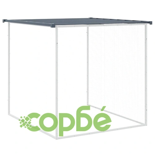 Клетка за пилета с покрив антрацит 403x98x90 см стомана ➤ топ цена ➤ sorbe.bg