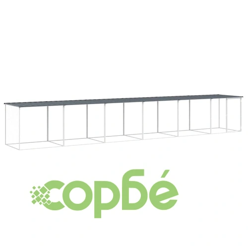 Клетка за пилета с покрив антрацит 603x98x90 см стомана ➤ топ цена ➤ sorbe.bg