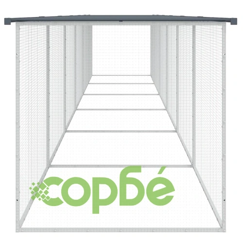 Клетка за пилета с покрив антрацит 603x98x90 см стомана ➤ топ цена ➤ sorbe.bg