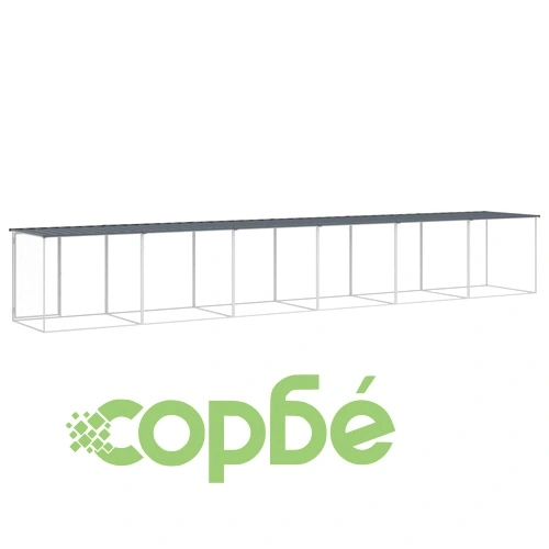 Клетка за пилета с покрив антрацит 603x98x90 см стомана ➤ топ цена ➤ sorbe.bg
