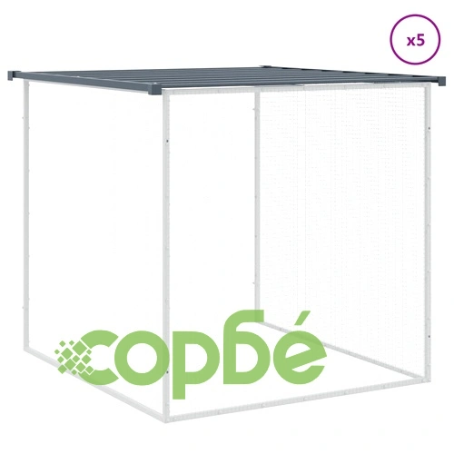 Клетка за пилета с покрив антрацит 603x98x90 см стомана ➤ топ цена ➤ sorbe.bg