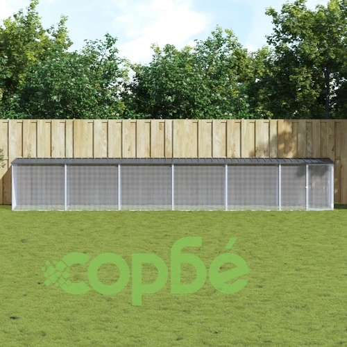 Клетка за пилета с покрив антрацит 603x98x90 см стомана ➤ топ цена ➤ sorbe.bg