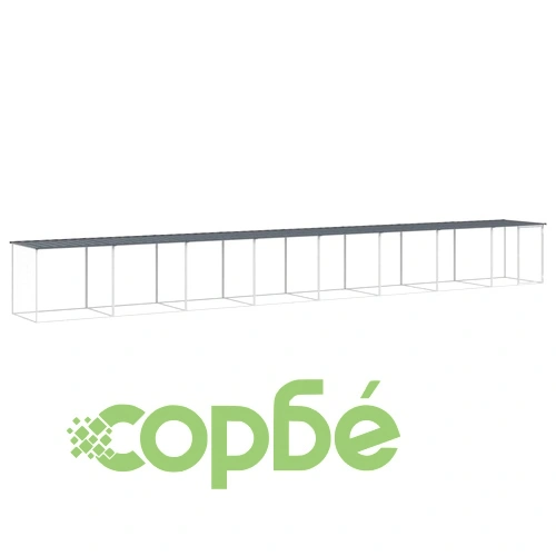 Клетка за пилета с покрив антрацит 803x98x90 см стомана ➤ топ цена ➤ sorbe.bg