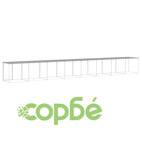 Клетка за пилета с покрив светлосива 803x98x90 см стомана ➤ топ цена ➤ sorbe.bg