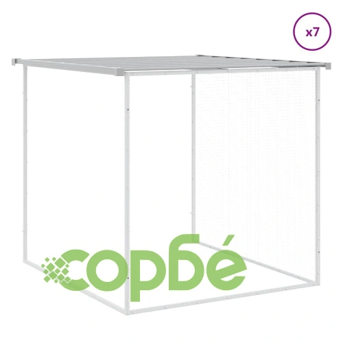 Клетка за пилета с покрив светлосива 803x98x90 см стомана ➤ топ цена ➤ sorbe.bg
