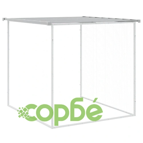 Клетка за пилета с покрив светлосива 803x98x90 см стомана ➤ топ цена ➤ sorbe.bg
