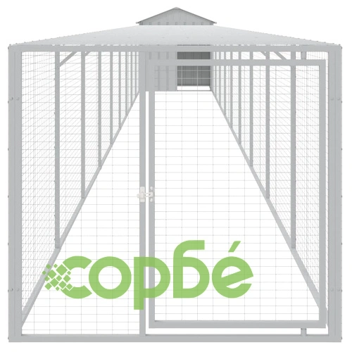 Клетка за пилета с волиера светлосива 117x1017x123 см стомана ➤ топ цена ➤ sorbe.bg
