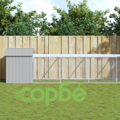 Клетка за пилета с волиера светлосива 117x1017x123 см стомана ➤ топ цена ➤ sorbe.bg