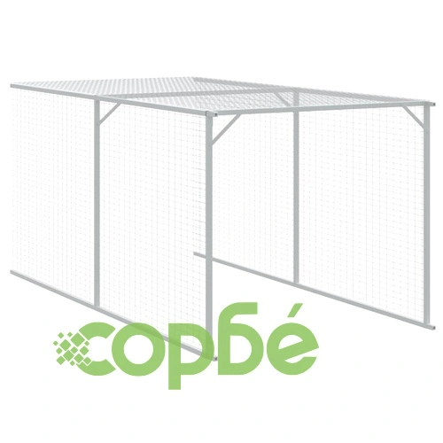 Клетка за пилета с волиера светлосива 117x1221x123 см стомана ➤ топ цена ➤ sorbe.bg
