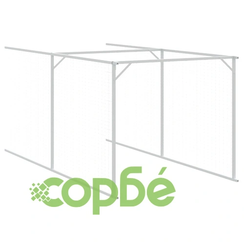 Кучешка къща с волиера, антрацит, 110x1017x110 см, стомана ➤ топ цена ➤ sorbe.bg