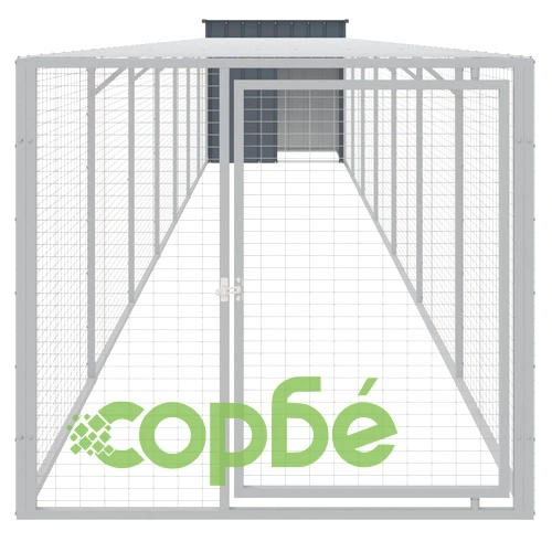 Клетка за пилета с волиера, 110x813x110 см, поцинкована стомана ➤ топ цена ➤ sorbe.bg