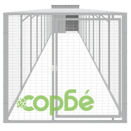 Клетка за пилета с волиера светлосива 110x1017x110 см стомана ➤ топ цена ➤ sorbe.bg