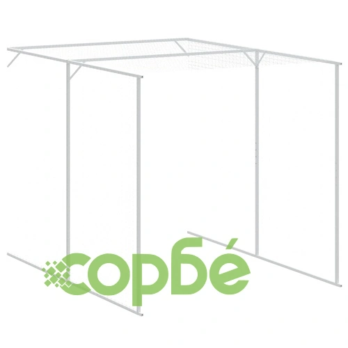 Клетка за пилета с волиера, антрацит, 165x1067x181 см, стомана ➤ топ цена ➤ sorbe.bg