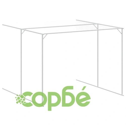 Кучешка къща с волиера, антрацит, 214x1069x181 см, стомана ➤ топ цена ➤ sorbe.bg