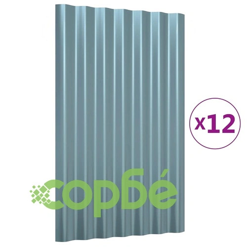 Покривни панели 12 бр поцинкована стомана сиви 60x36 см ➤ топ цена ➤ sorbe.bg