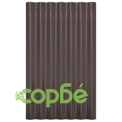 Покривни панели 12 бр поцинкована стомана кафяви 60x36см ➤ топ цена ➤ sorbe.bg