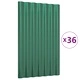 Покривни панели 36 бр поцинкована стомана зелени 60х36 см