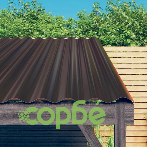 Покривни панели 12 бр поцинкована стомана кафяви 80x36 см ➤ топ цена ➤ sorbe.bg