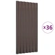 Покривни панели 36 бр поцинкована стомана кафяви 80х36 см
