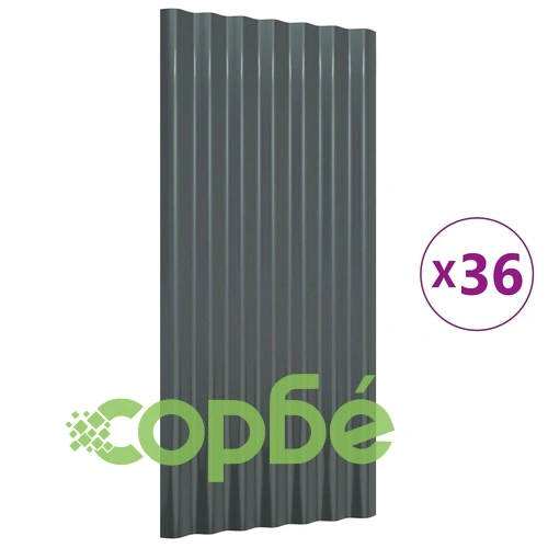 Панели покрив 36 бр поцинкована стомана антрацит 80х36 см ➤ топ цена ➤ sorbe.bg